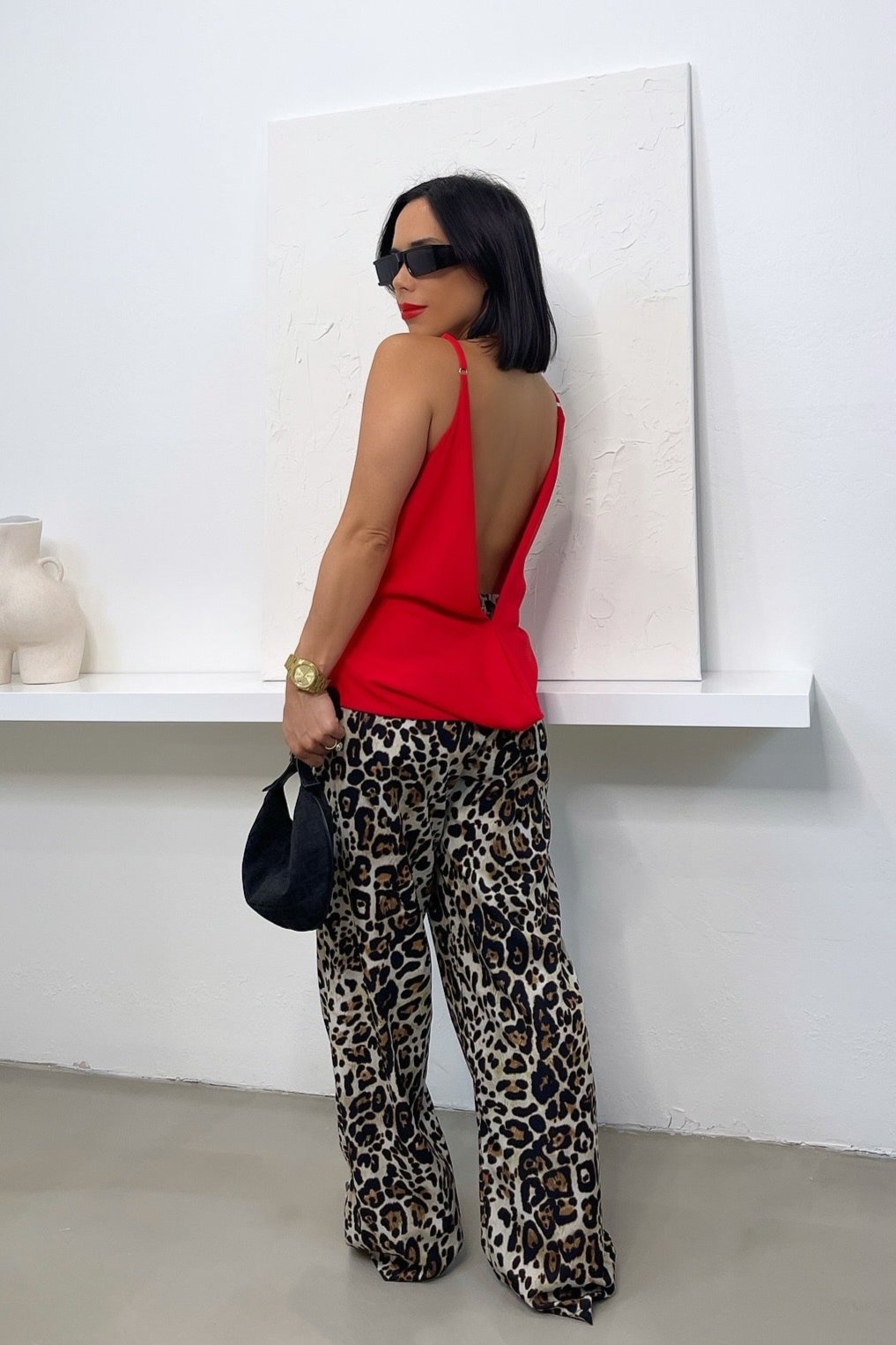 Kara Deep V Top - Red - Trice Boutique