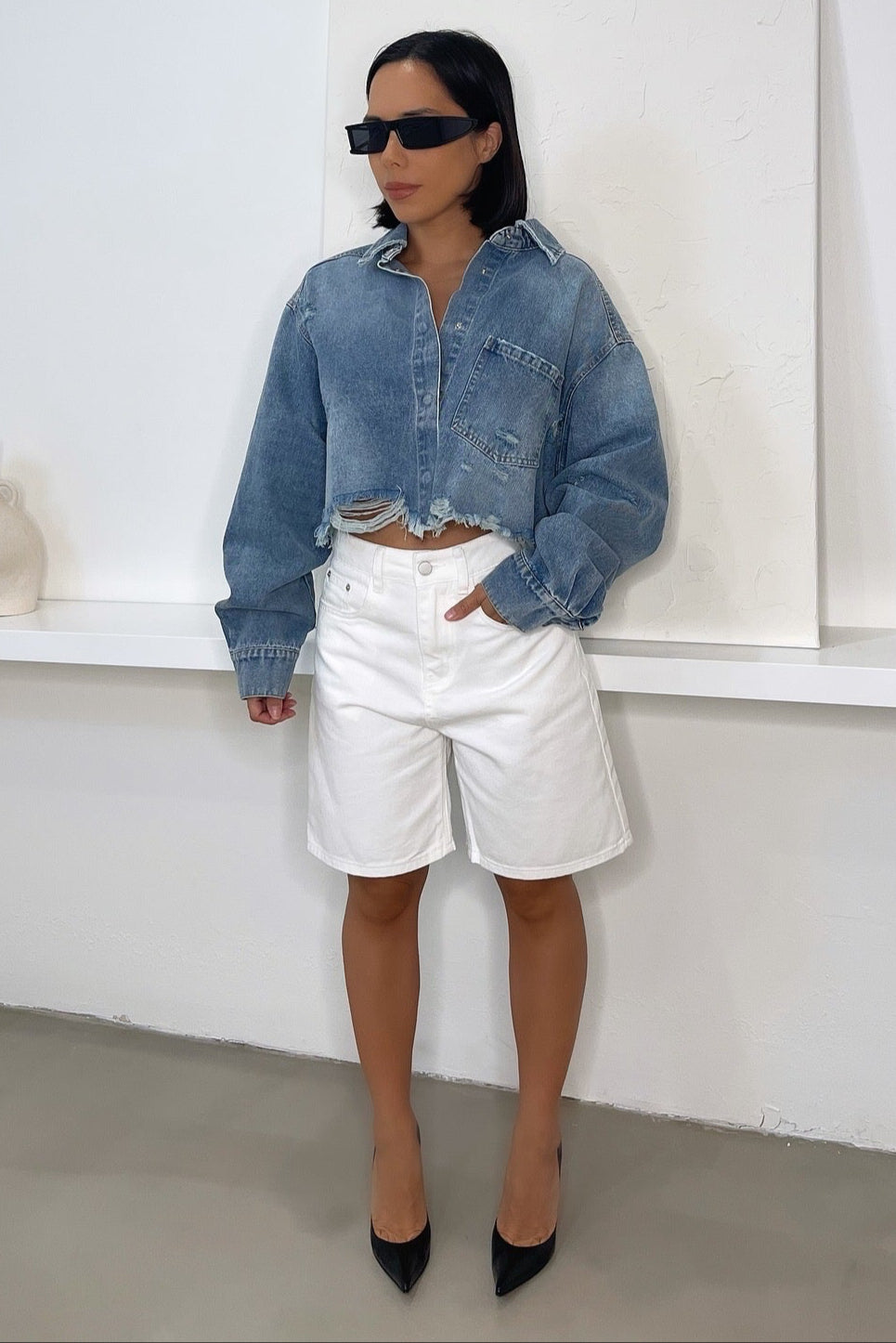Serena Bermuda Shorts - White