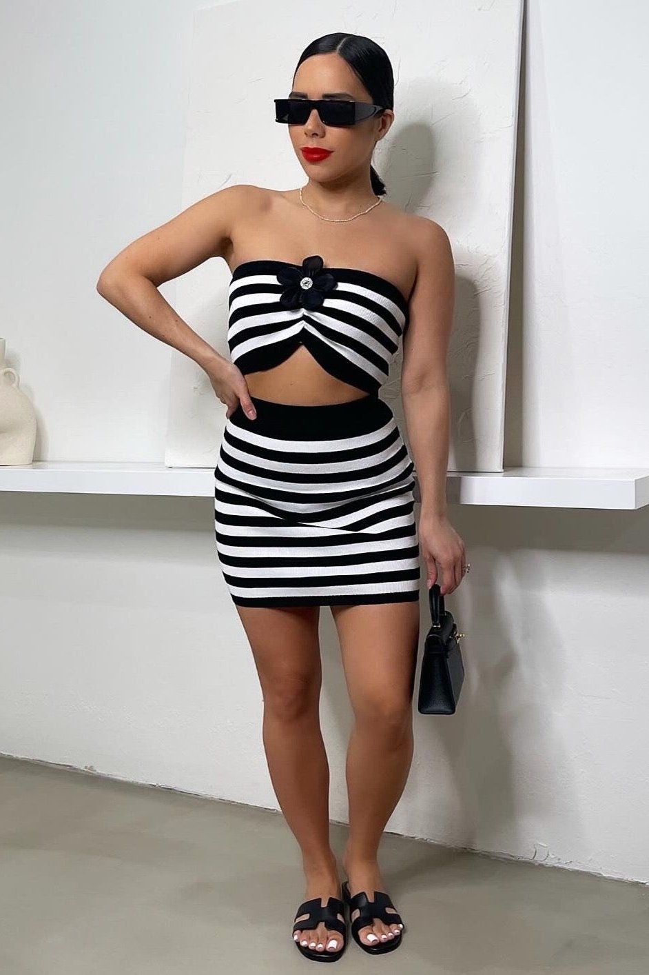 Girl's Girl Skirt Set - Black/White - Trice Boutique