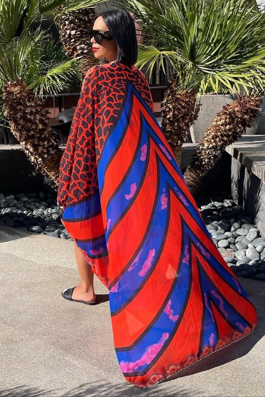 Yacht Queen Kimono (Red) - Trice Boutique