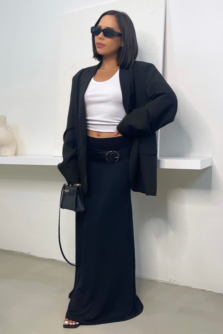 Round Buckle Belt - Black - Trice Boutique
