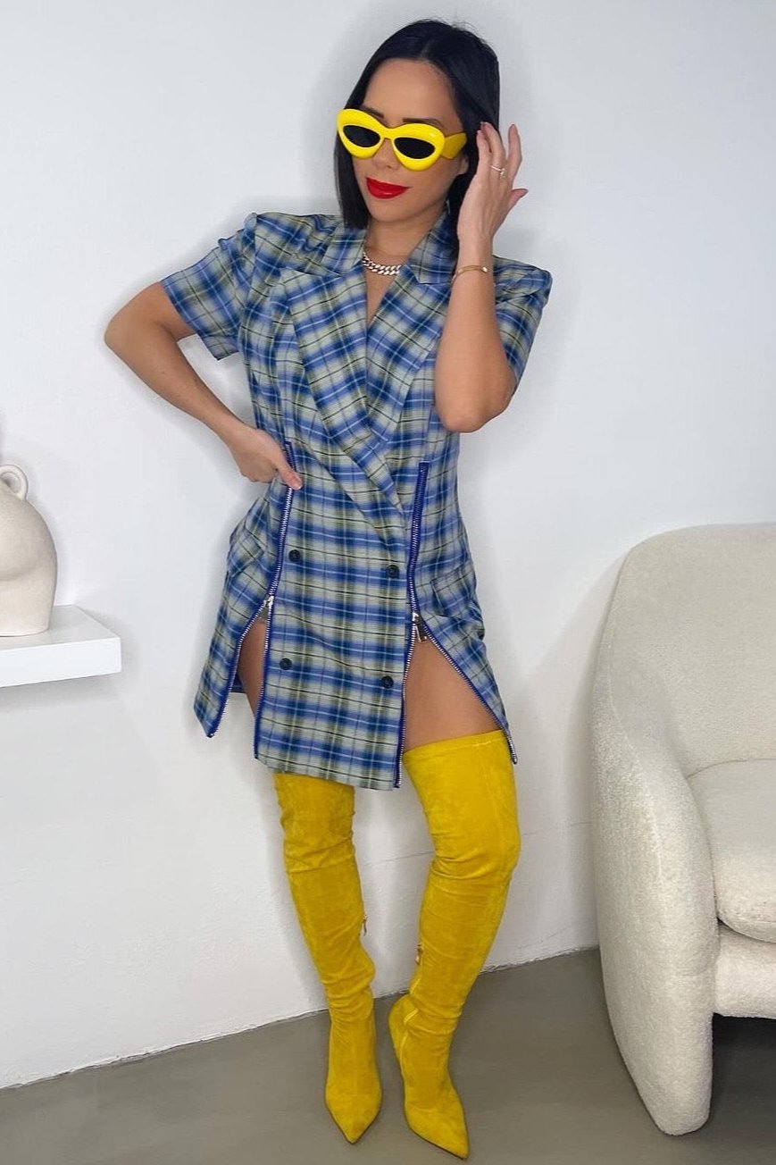 Blazer Dress - Blue - Trice Boutique
