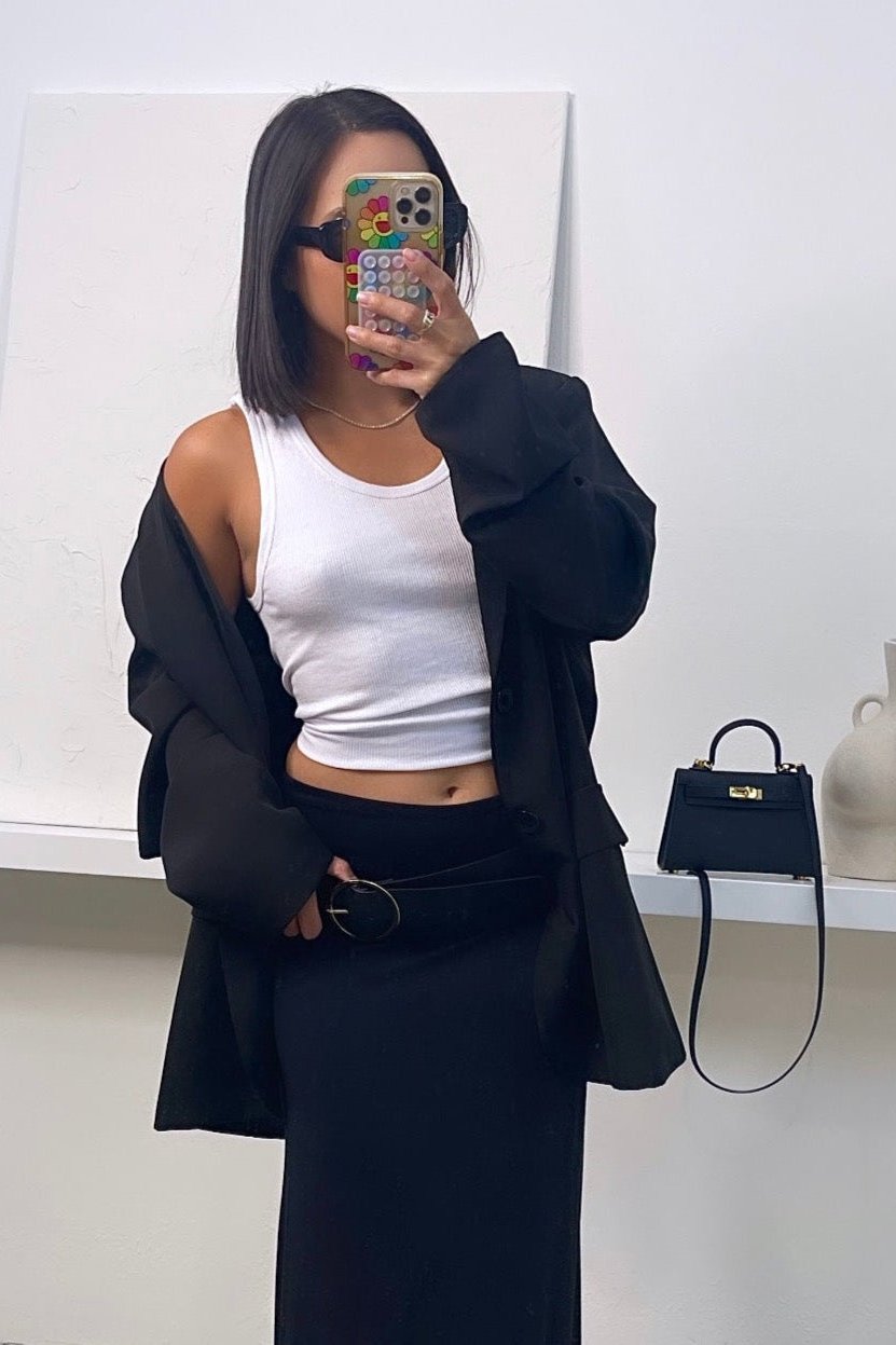 Round Buckle Belt - Black - Trice Boutique