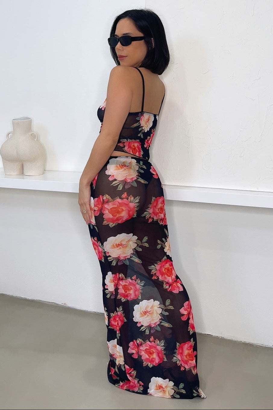 Solei Skirt Set - Black/Red