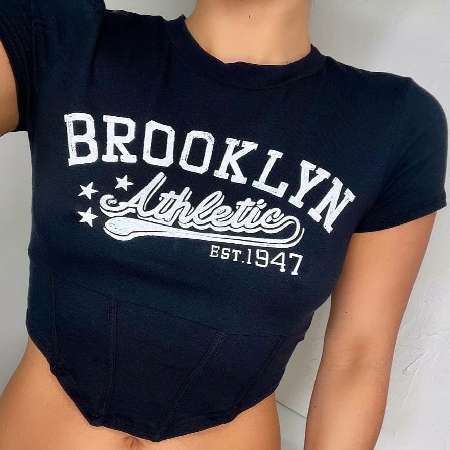 Brooklyn Athletics Tee - Black - Trice Boutique