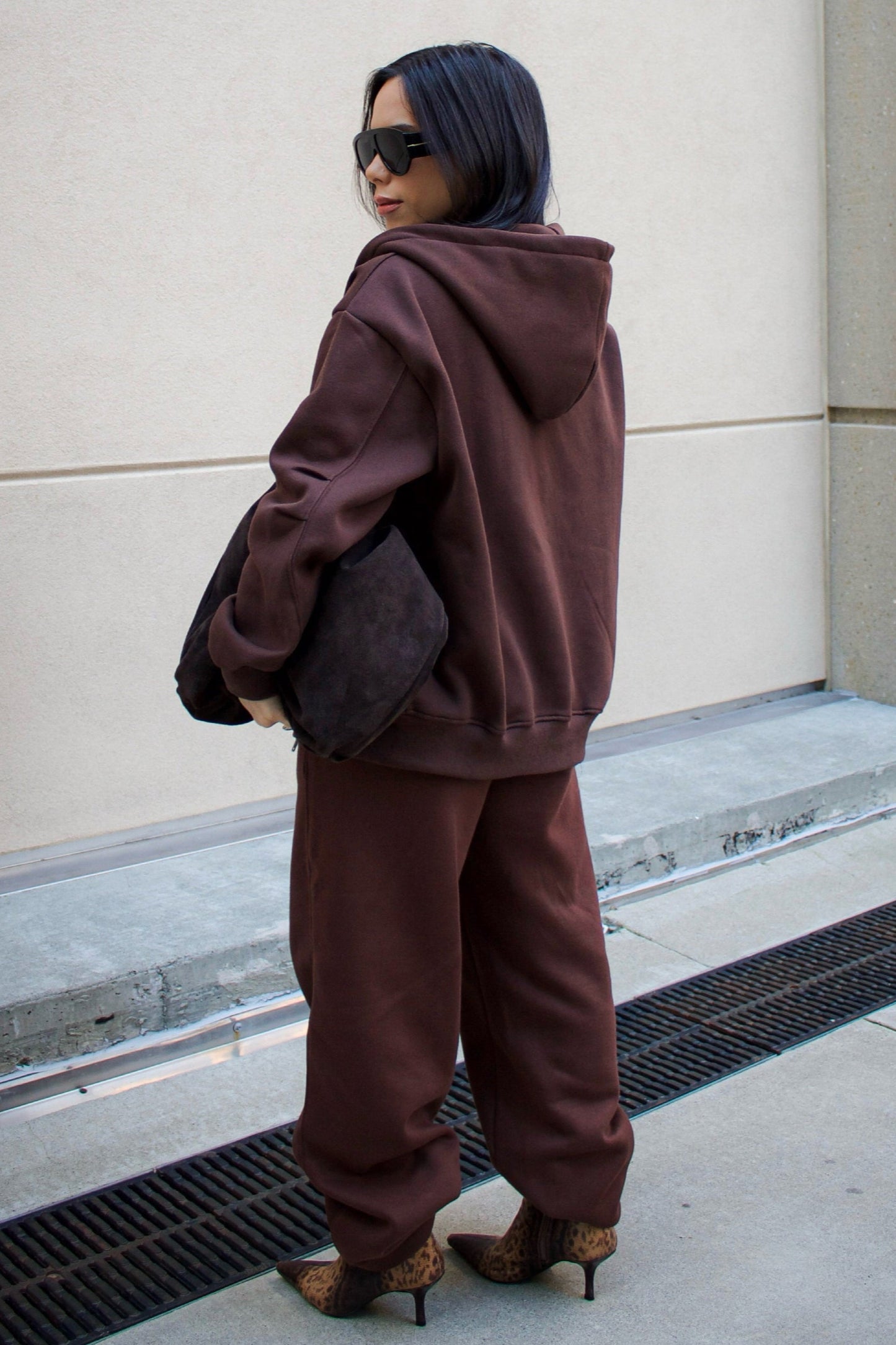 Airee Wide Leg Sweats - Brown