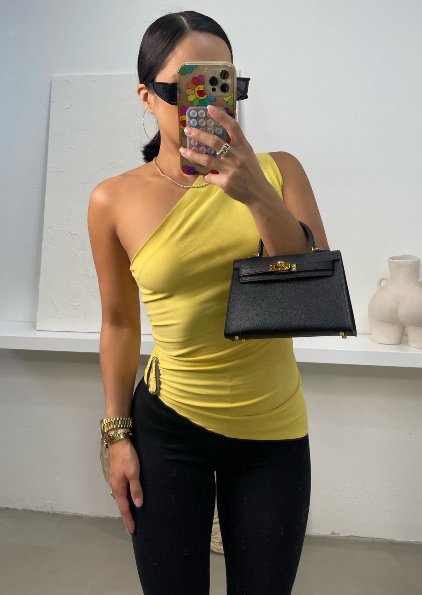 Talia Asymmetrical Top - Yellow - Trice Boutique