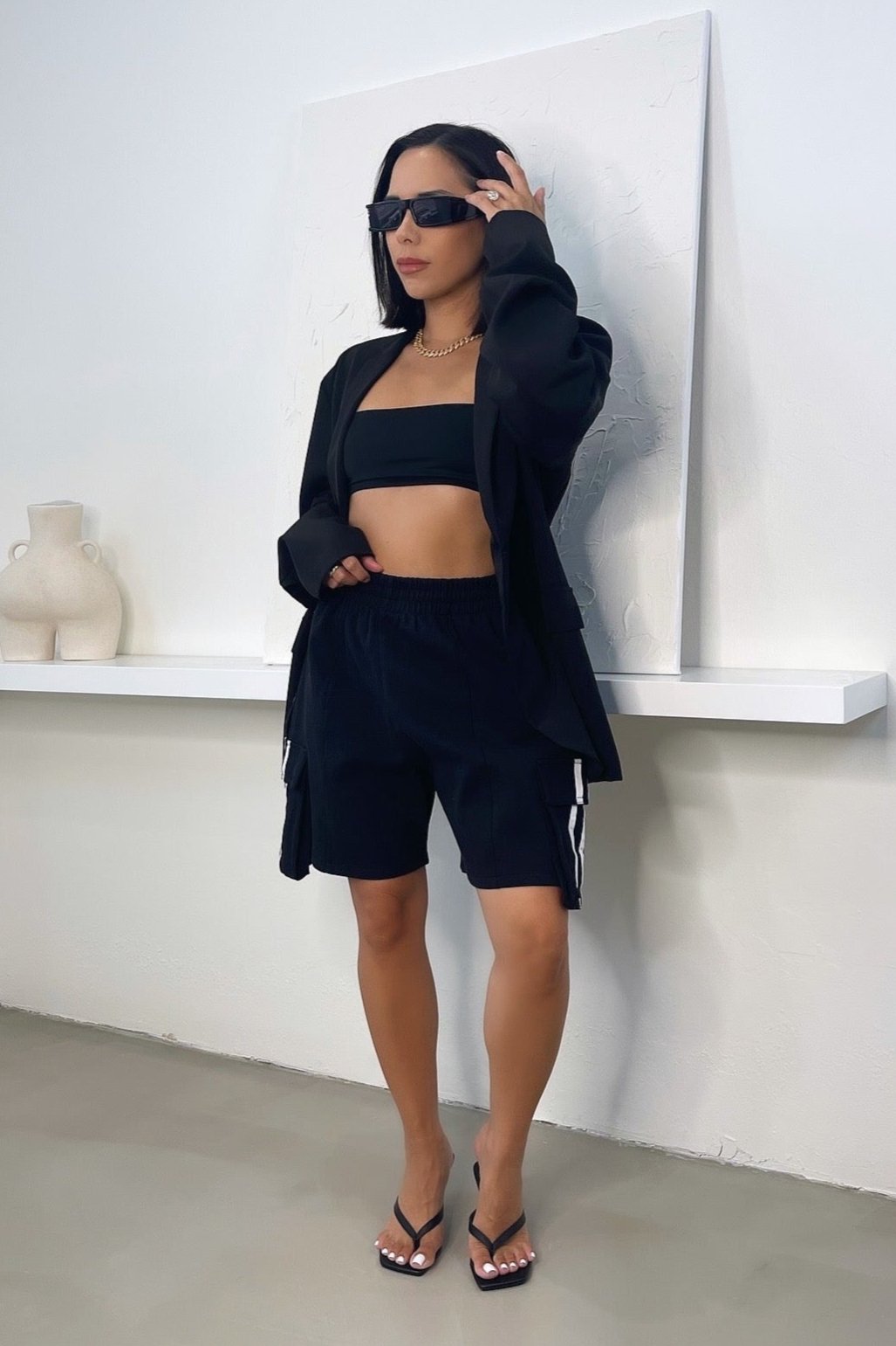 Ajay Cargo Shorts - Black - Trice Boutique