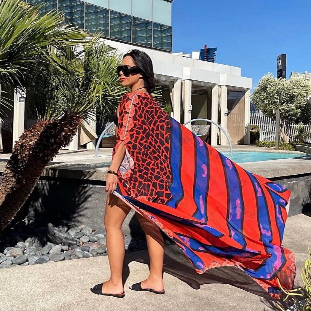 Yacht Queen Kimono (Red) - Trice Boutique