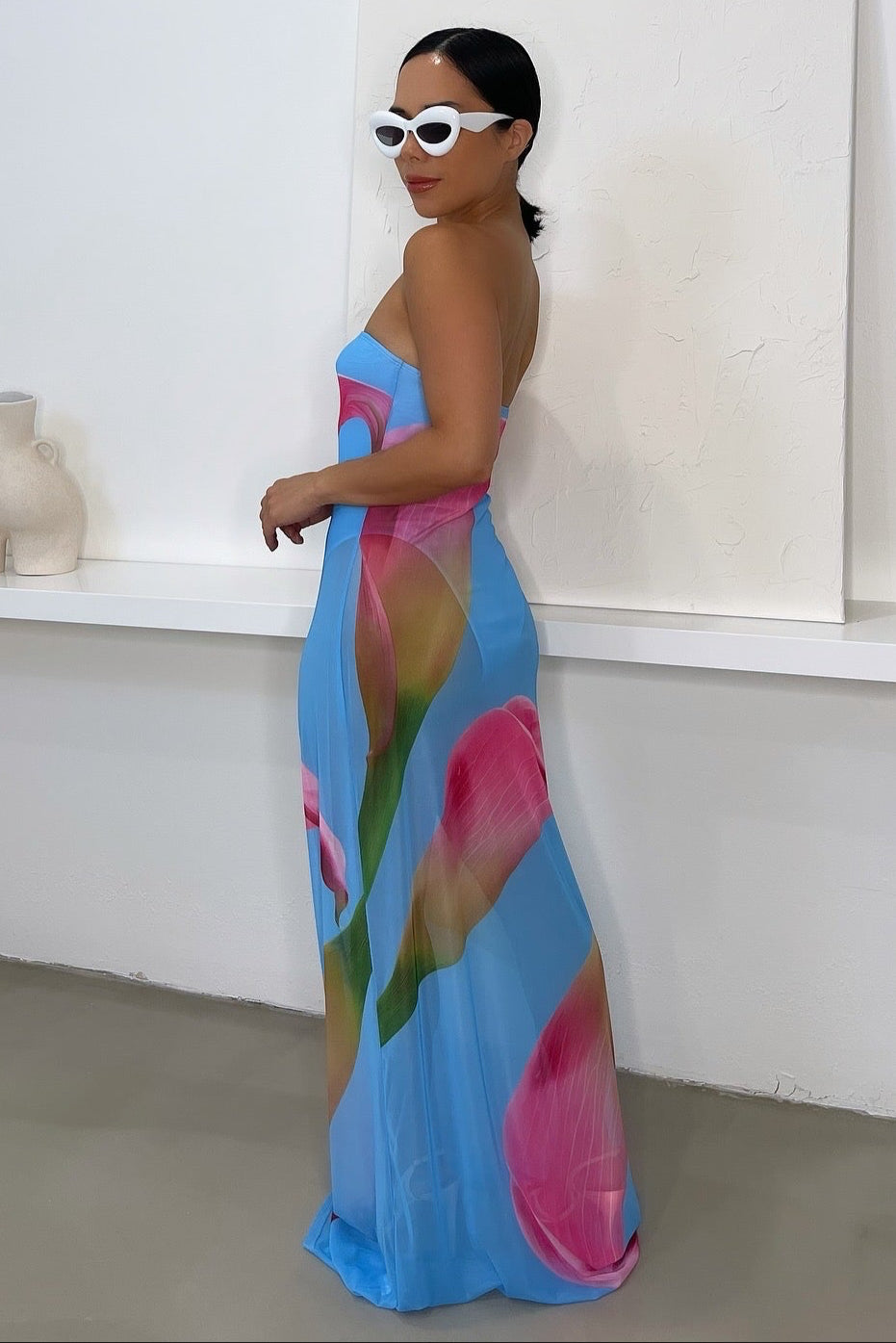 Maya Maxi Dress (Final sale) - Baby Blue/Pink