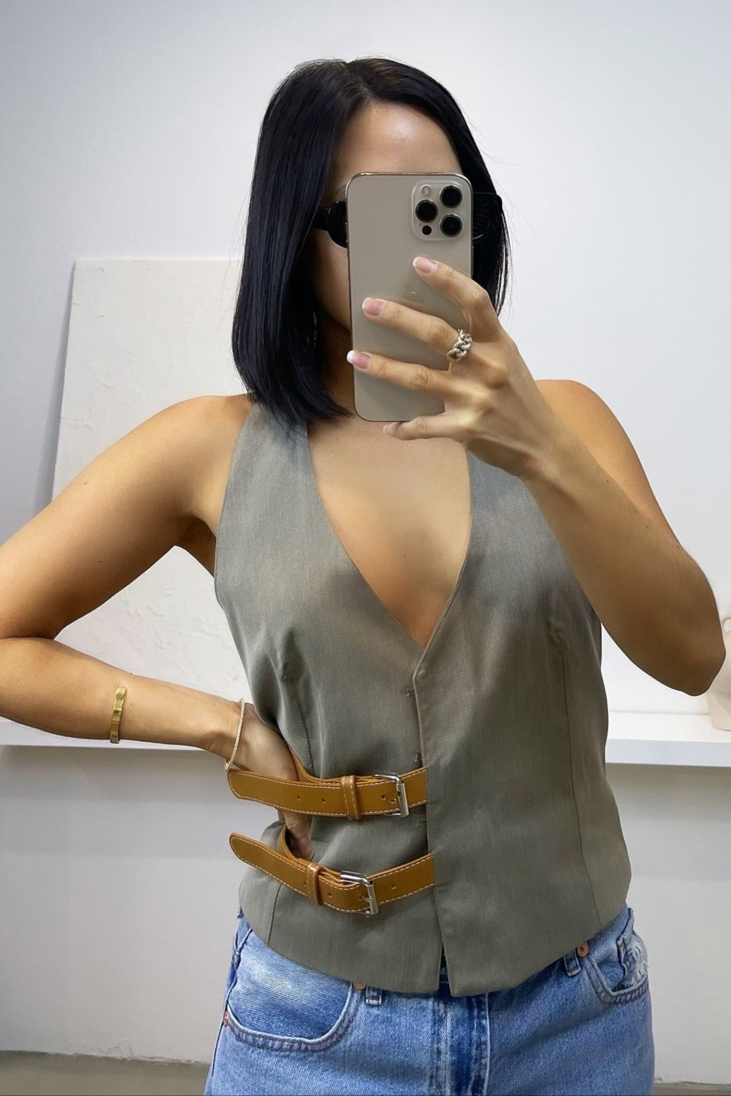 Nova Halter Top - Gray