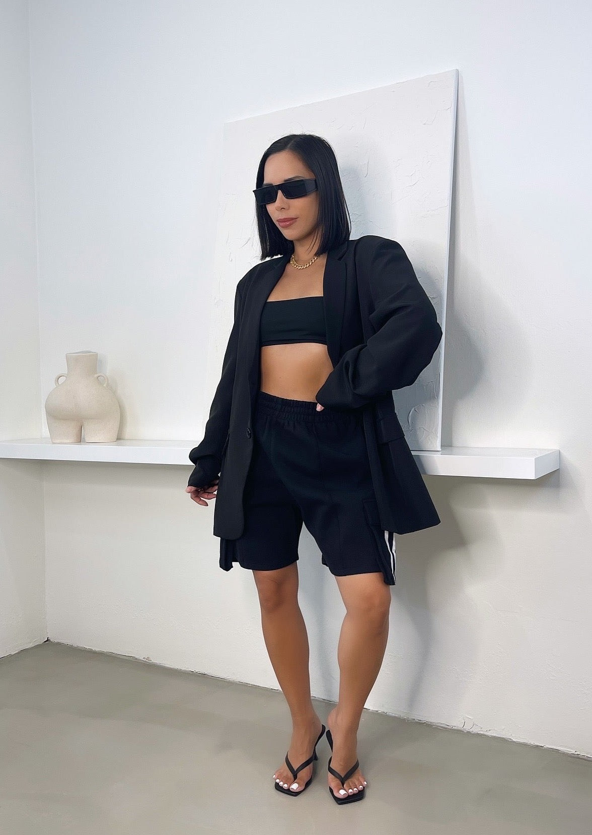 Ajay Cargo Shorts - Black - Trice Boutique