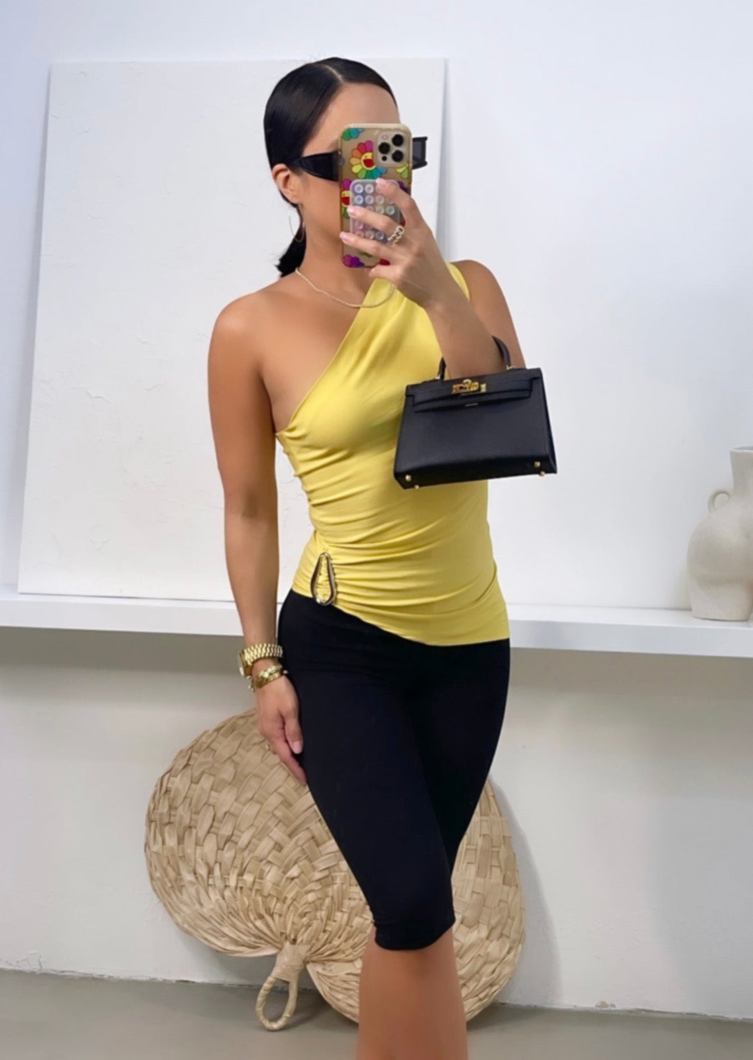 Talia Asymmetrical Top - Yellow - Trice Boutique