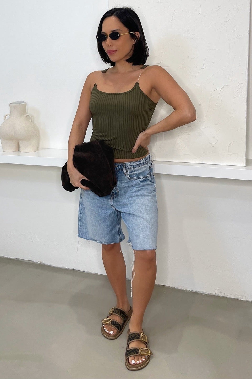Trista Tank - Olive Green
