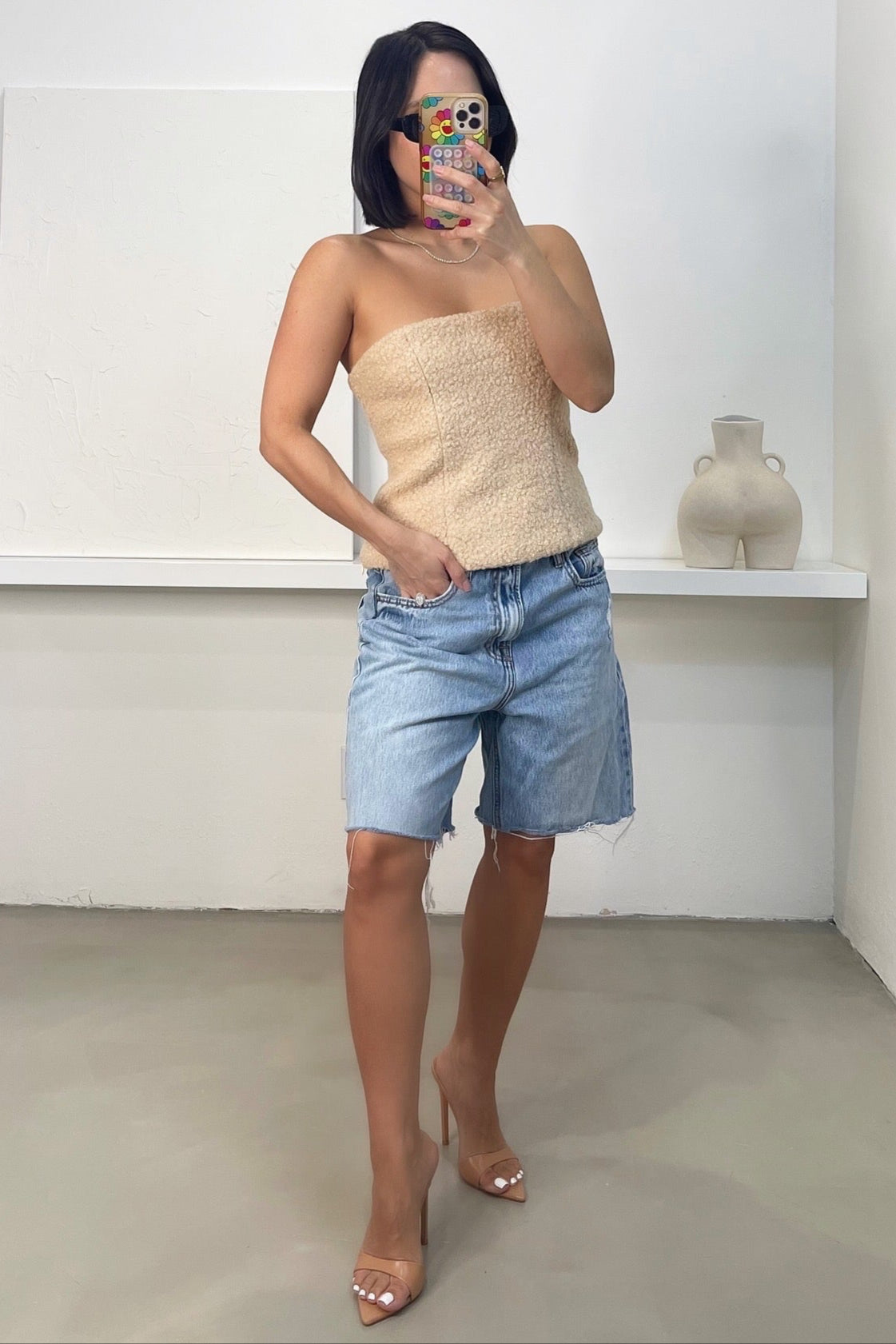 Mila Strapless Top - Beige