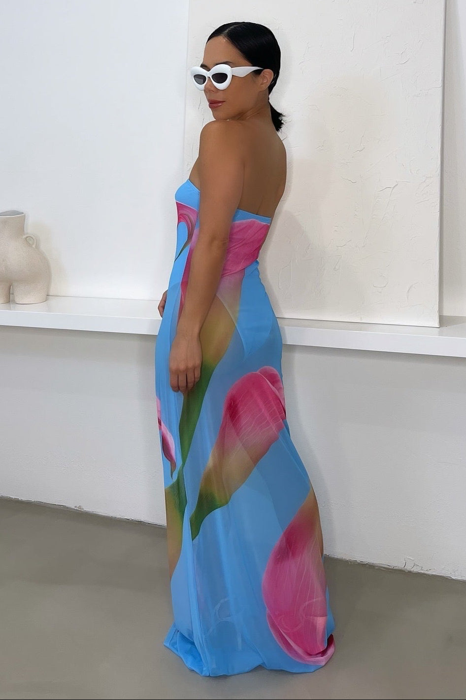Maya Maxi Dress (Final sale) - Baby Blue/Pink