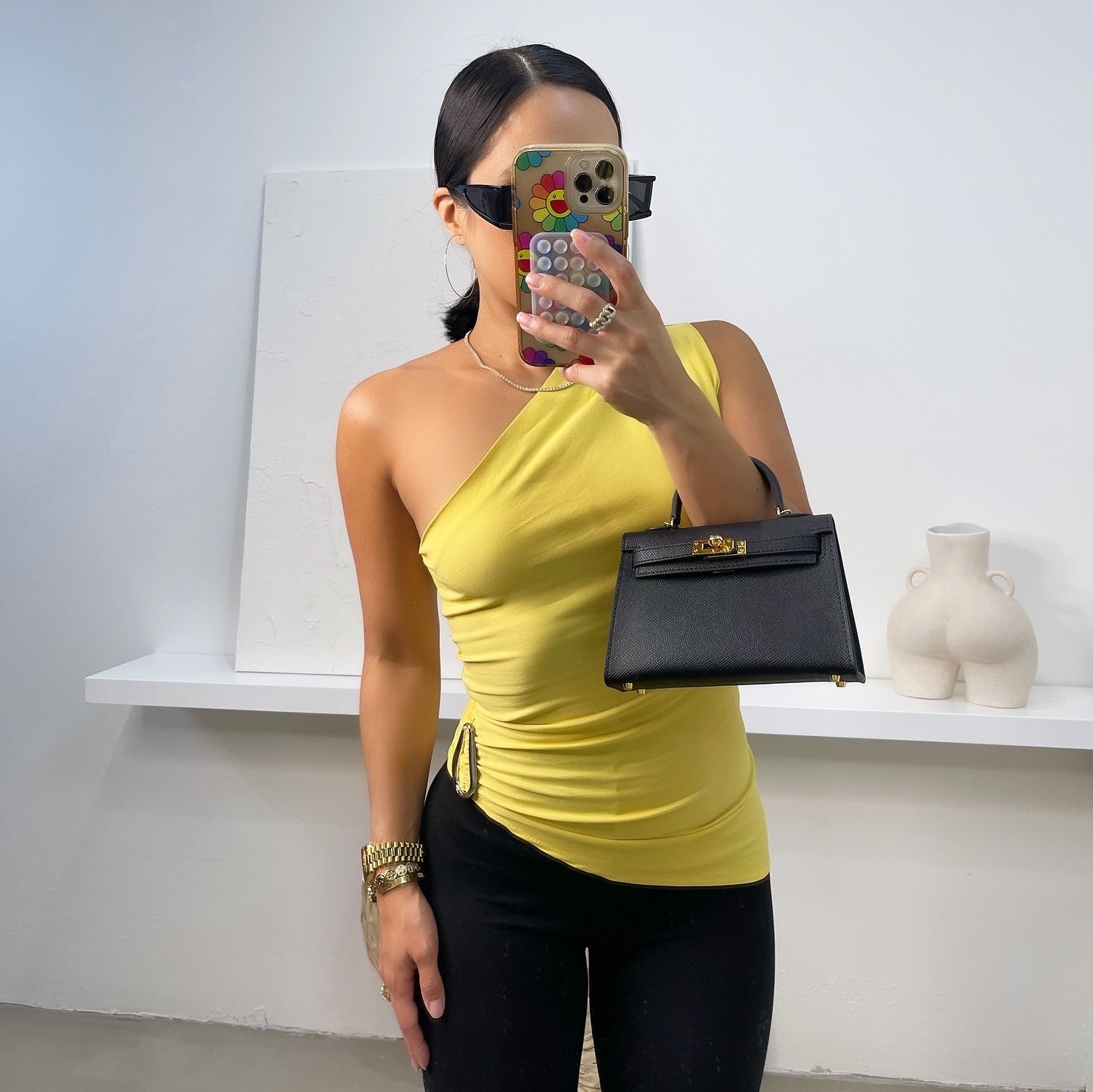 Talia Asymmetrical Top - Yellow - Trice Boutique