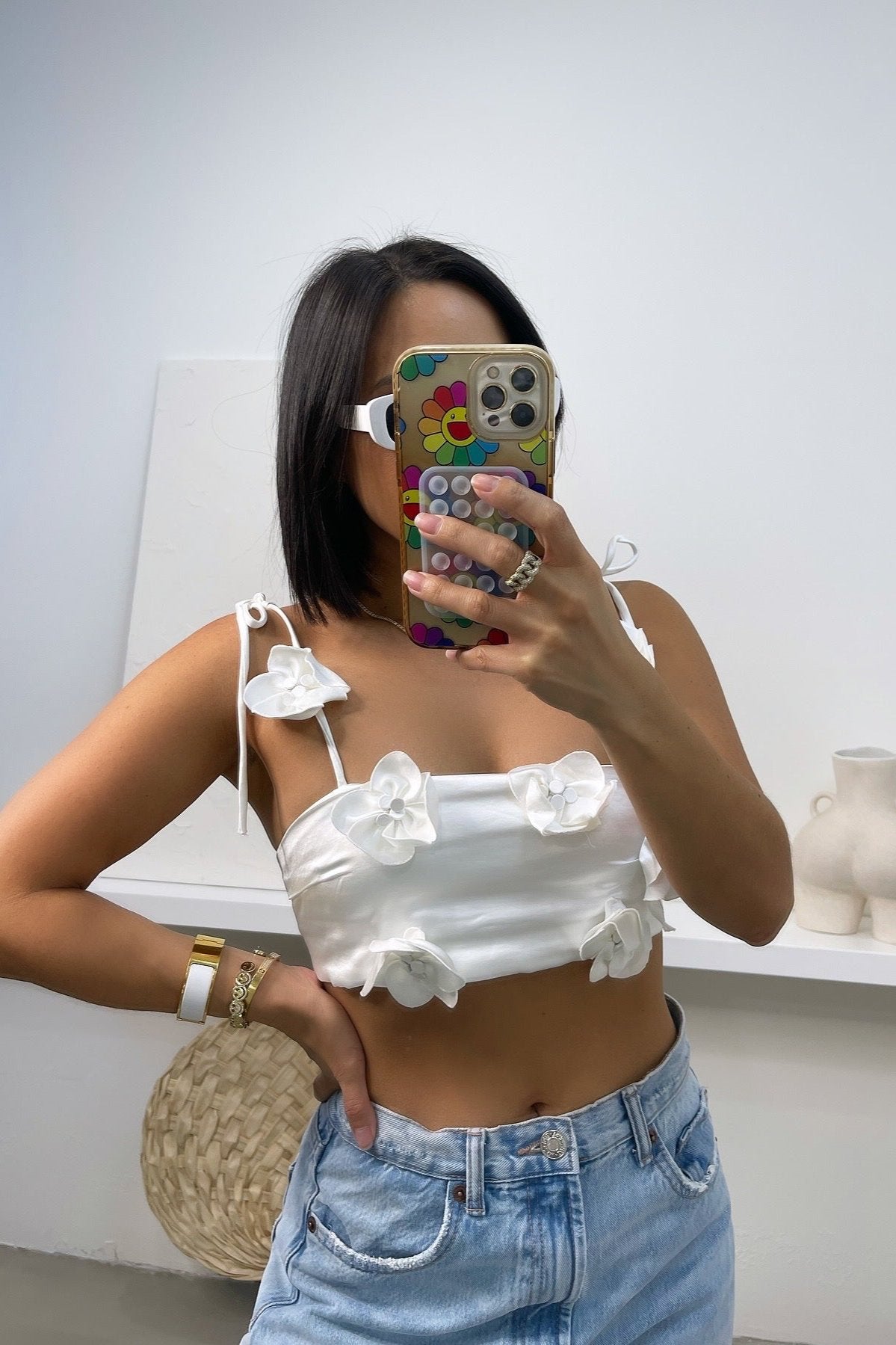 Ashlynn Crop Top - White - Trice Boutique