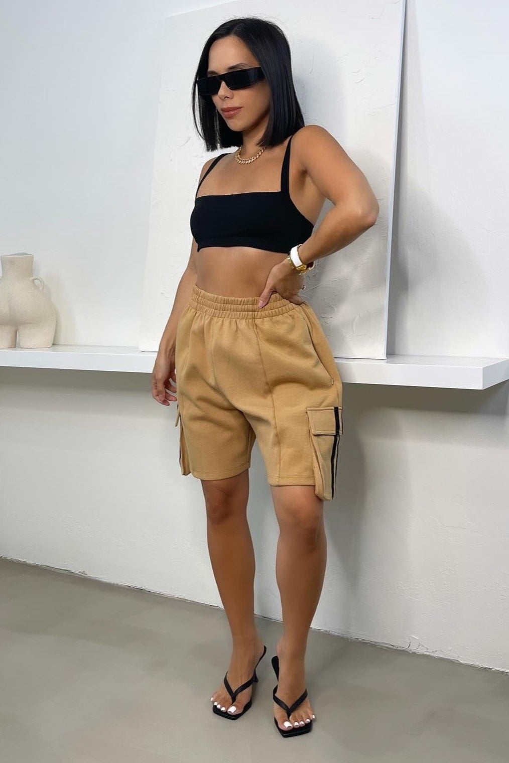 Ajay Cargo Shorts - Camel - Trice Boutique