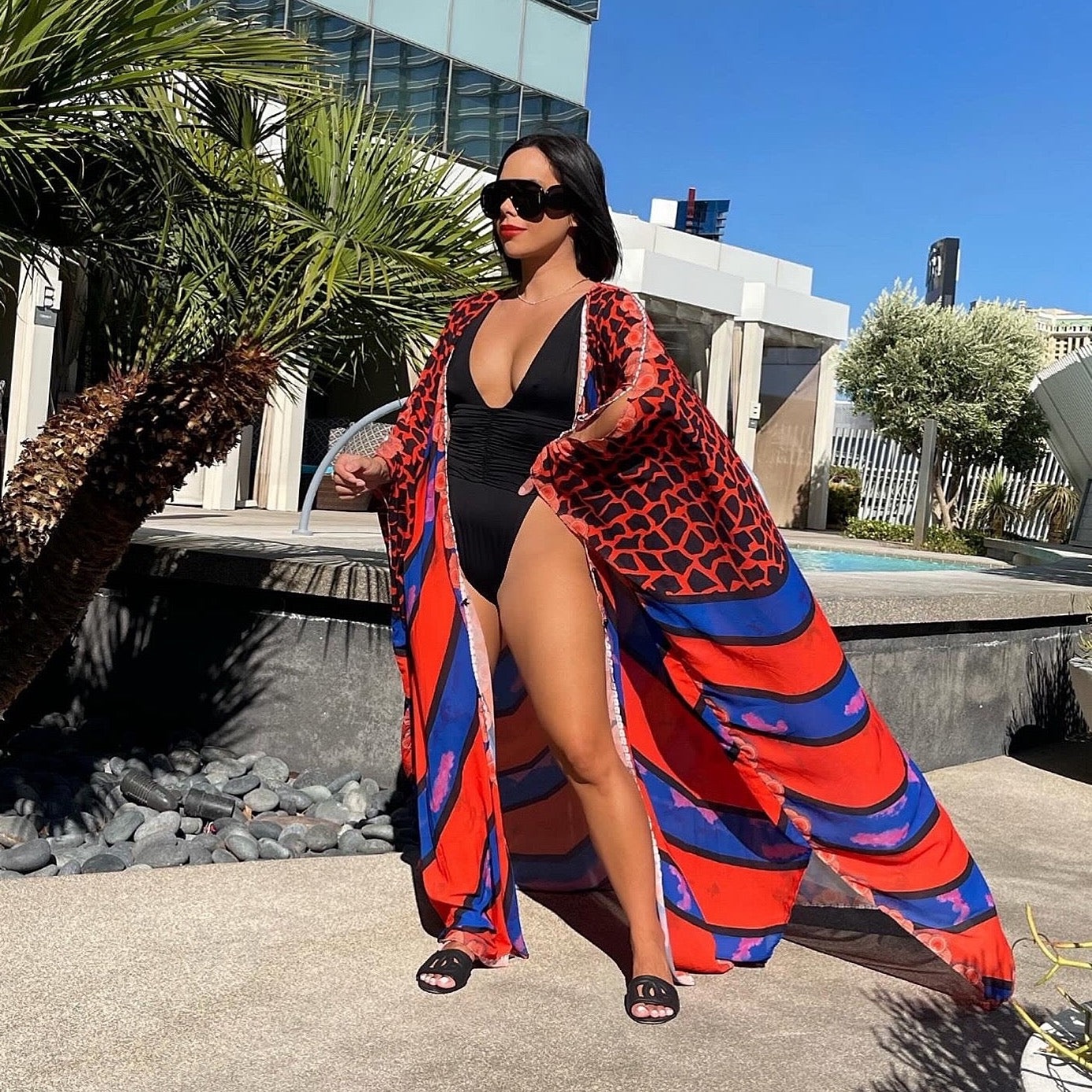 Yacht Queen Kimono (Red) - Trice Boutique