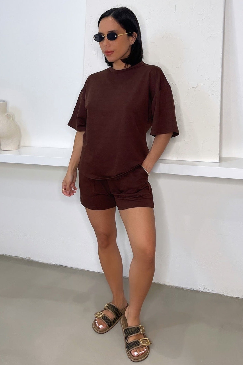 Kami Shorts Set - Chocolate Brown
