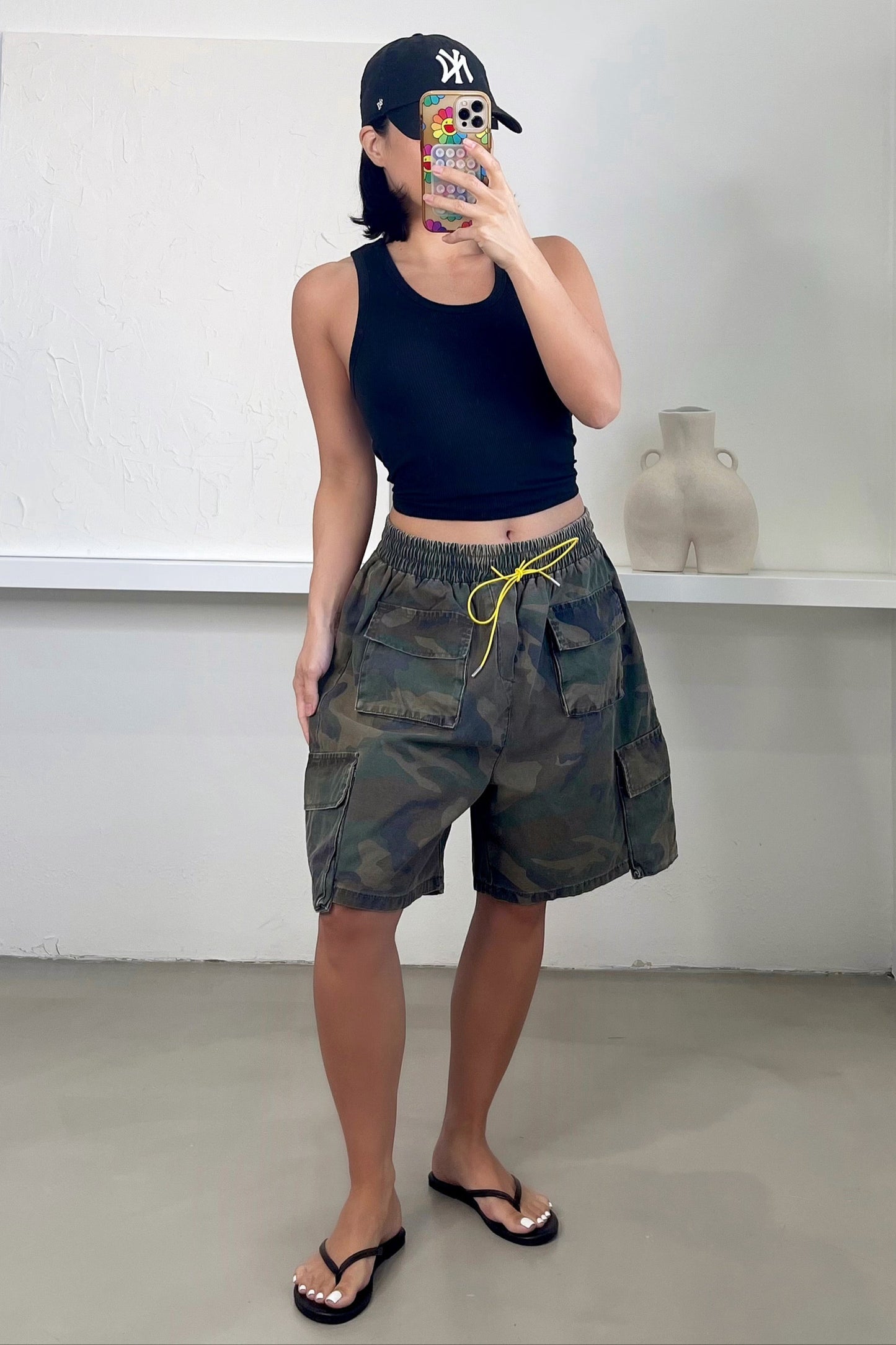 Oversized Camo Cargo Shorts - Camo