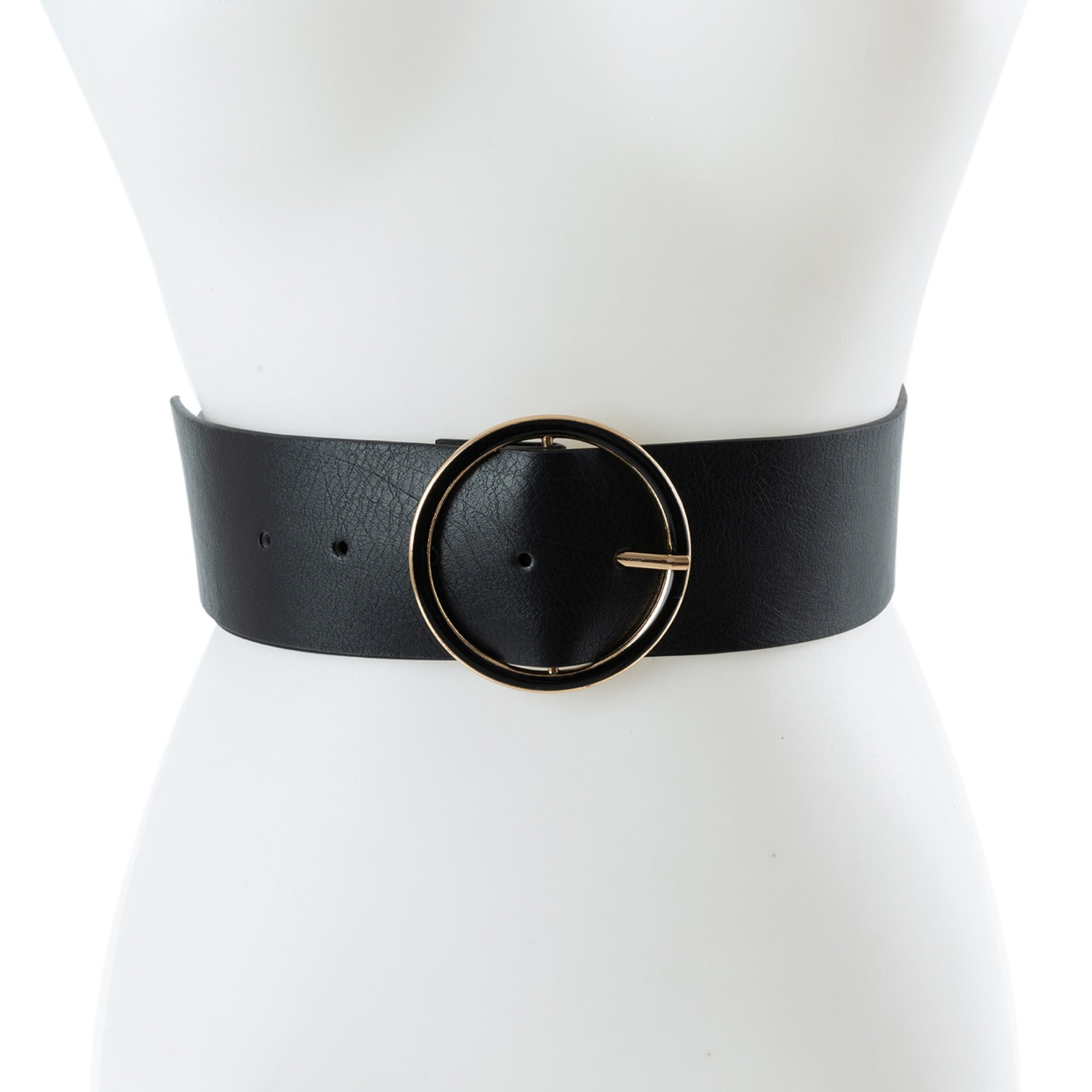 Round Buckle Belt - Black - Trice Boutique