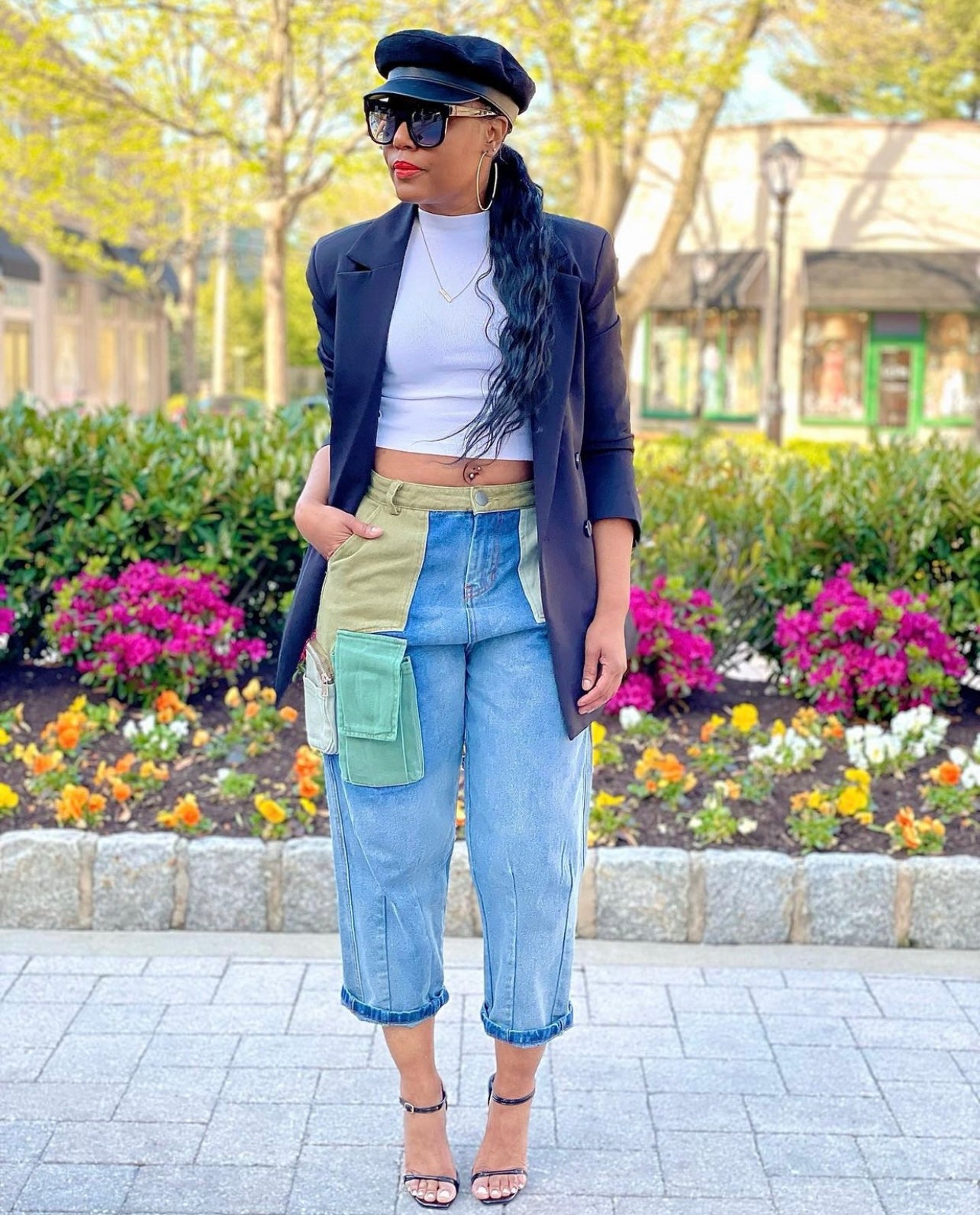 Cargo Cropped Jeans - Multi