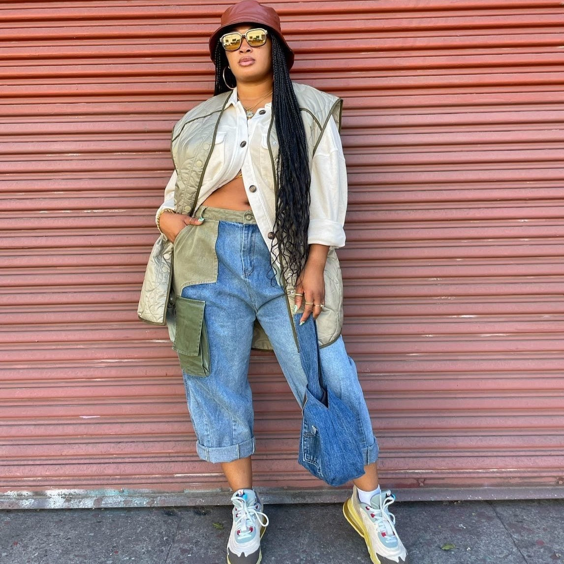 Cargo Cropped Jeans - Trice Boutique