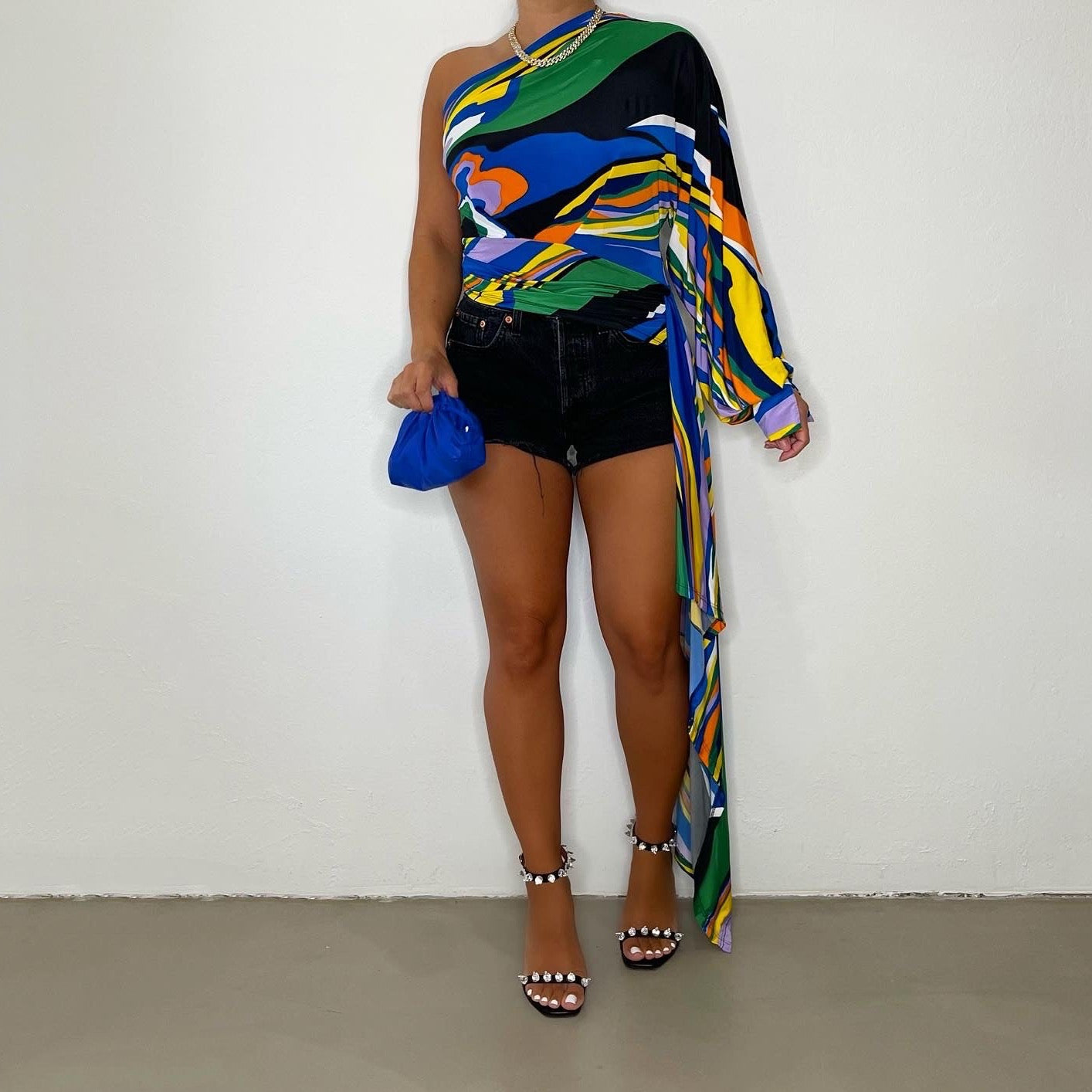 Charaia Asymmetrical Top - Multi - Trice Boutique