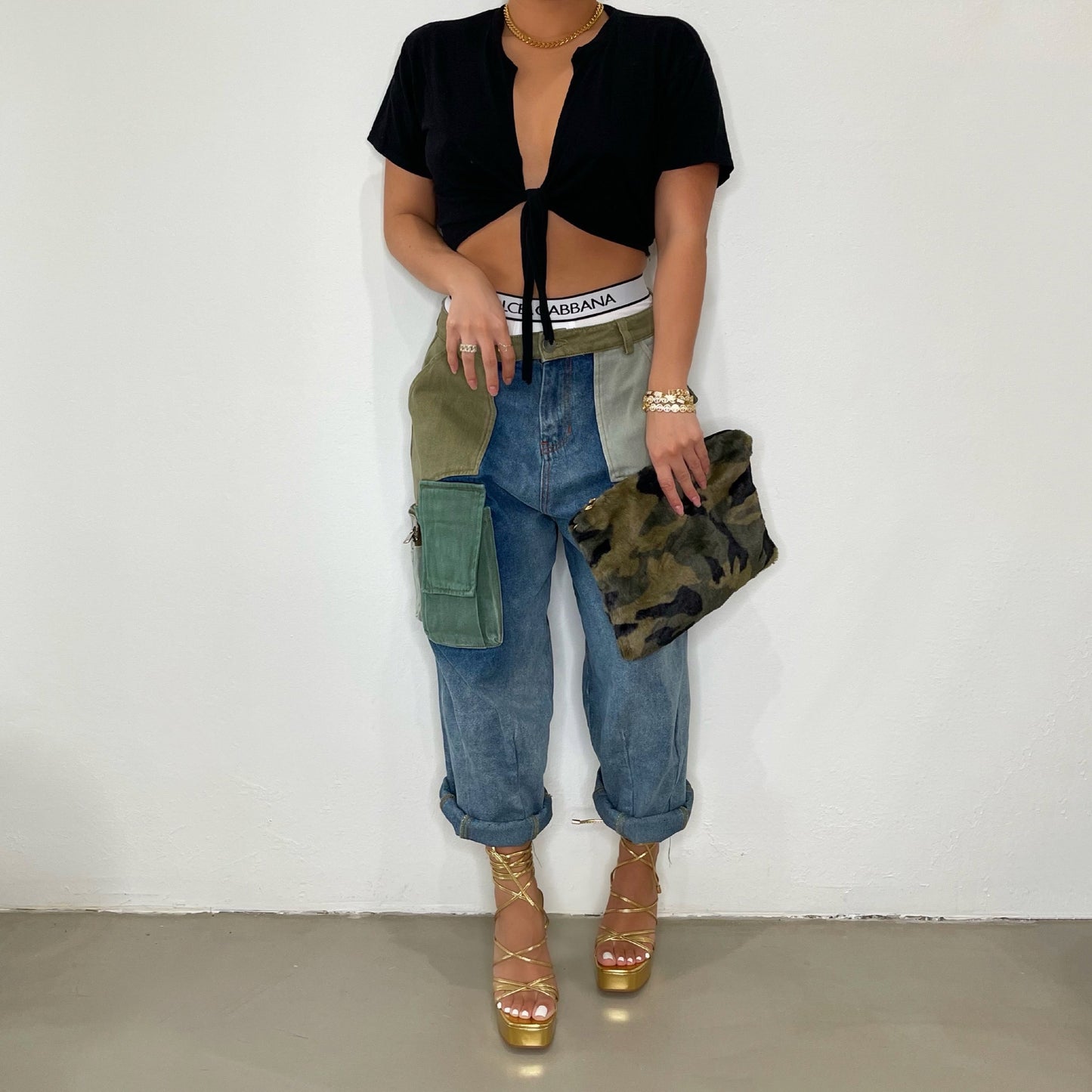 Cargo Cropped Jeans - Trice Boutique