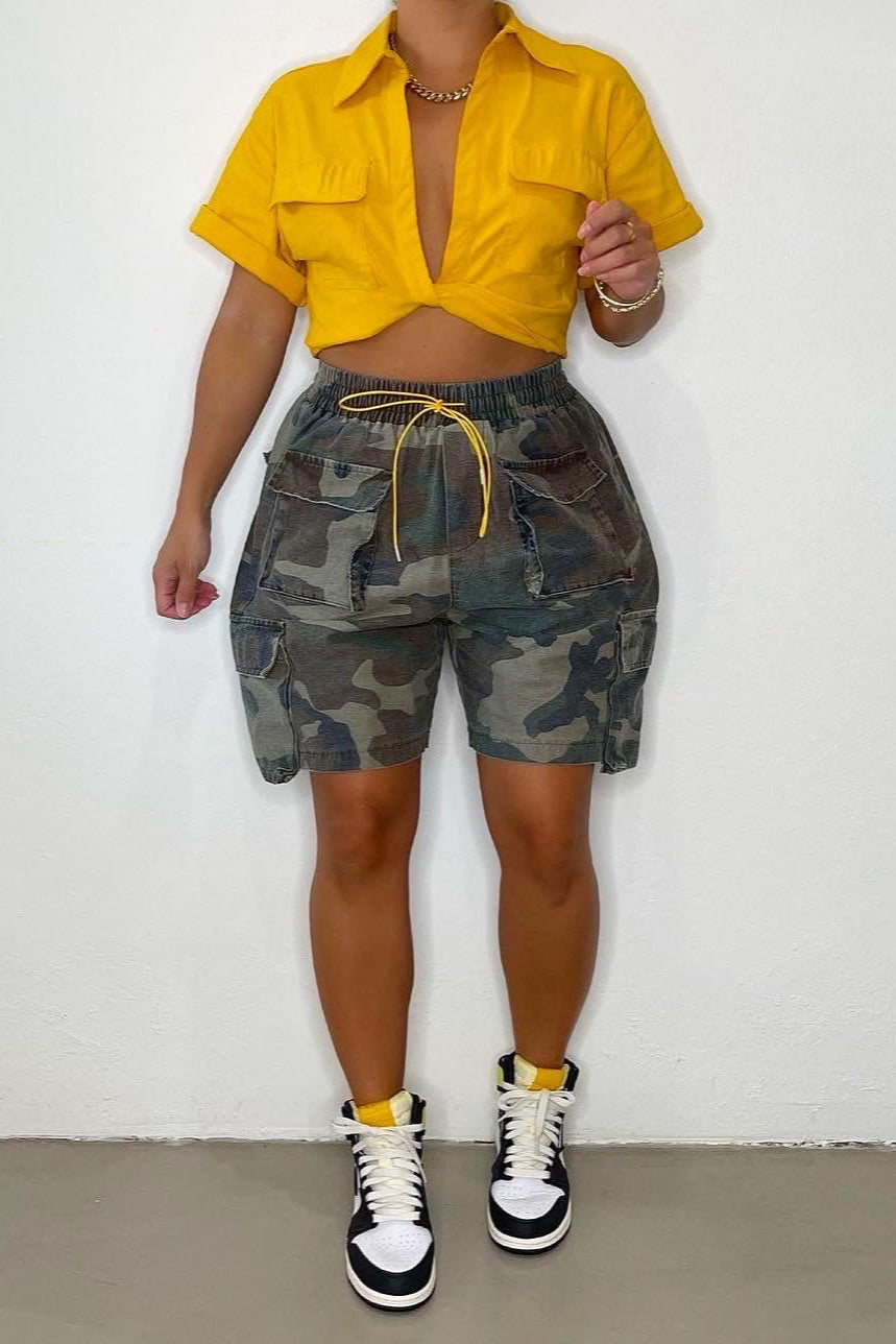 Camo Cargo Shorts - Trice Boutique