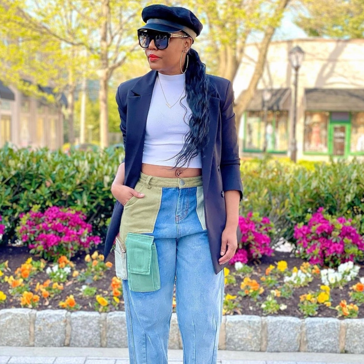 Cargo Cropped Jeans - Trice Boutique