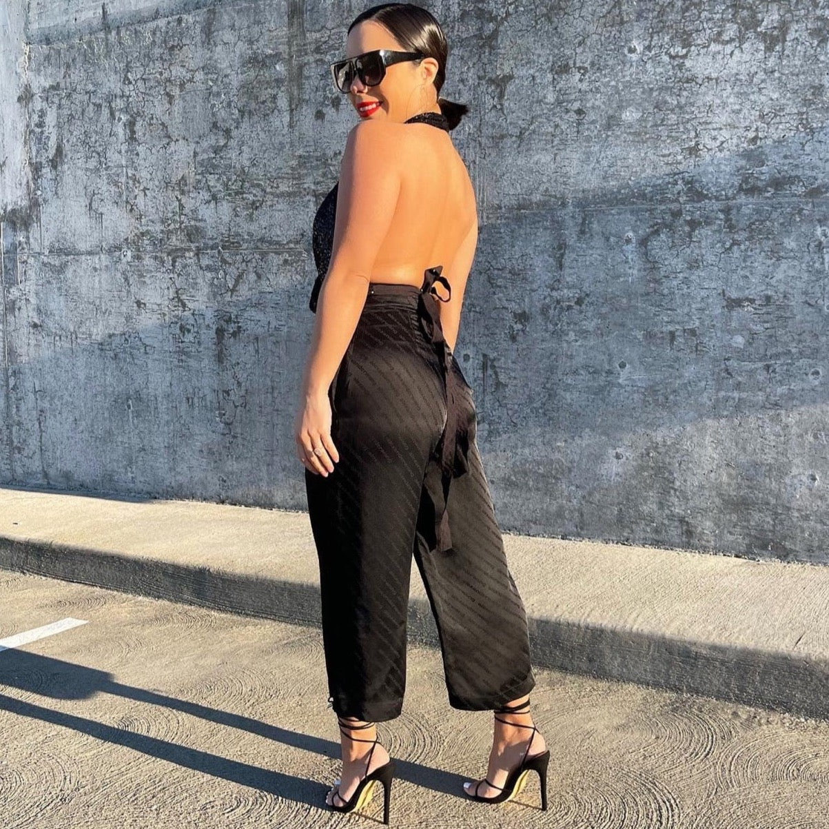 All That Sparkles Halter Top - Black - Trice Boutique