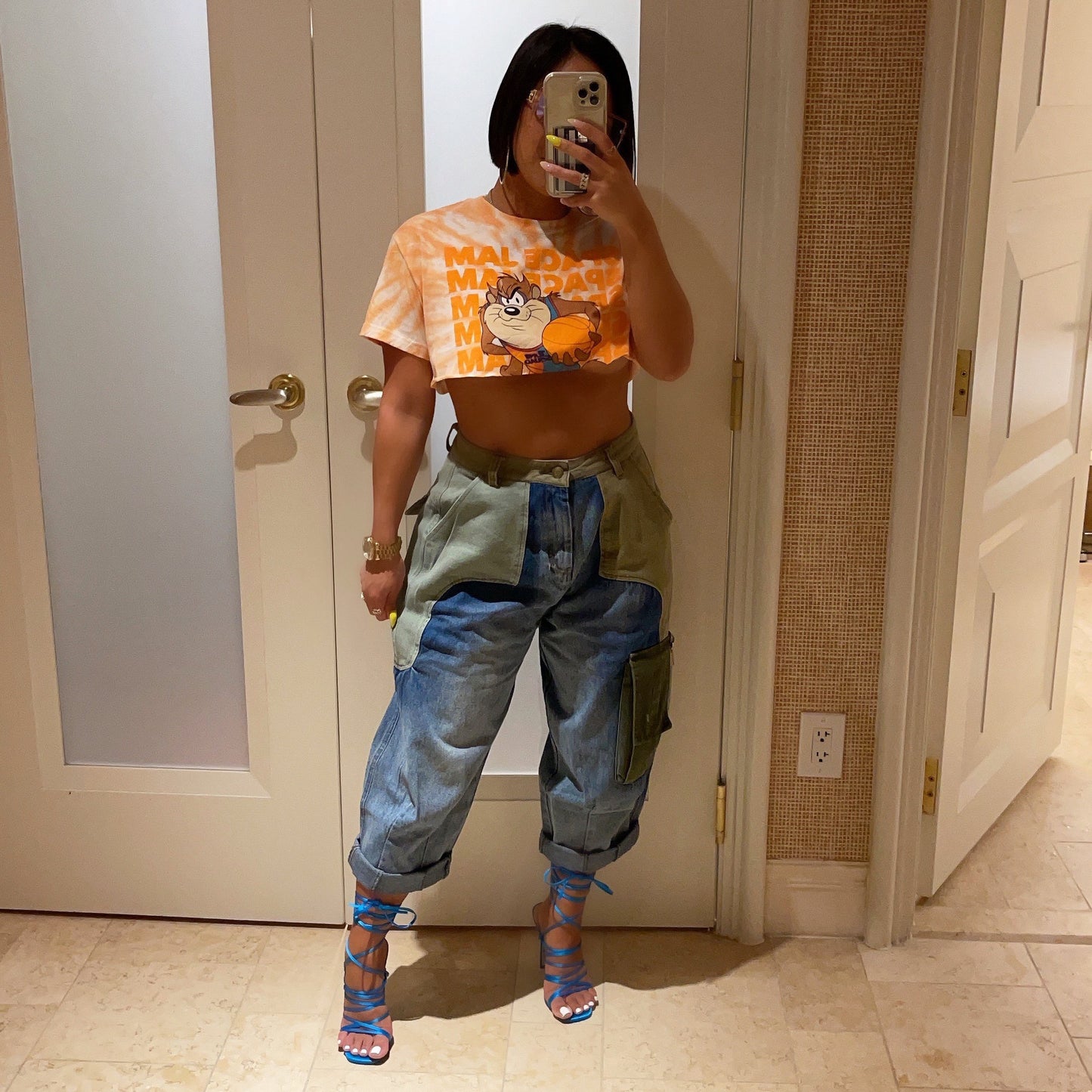 Cargo Cropped Jeans - Trice Boutique
