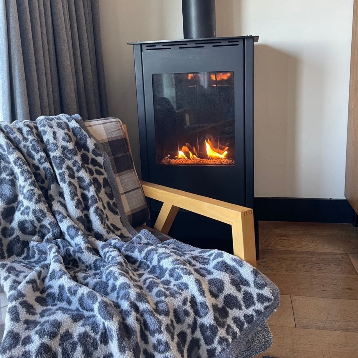 Grey Leopard Print Blanket - Trice Boutique