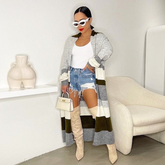 Striped Longline Cardigan
