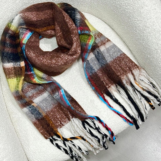 Load image into Gallery viewer, Plaid Soft Knit Scarf
