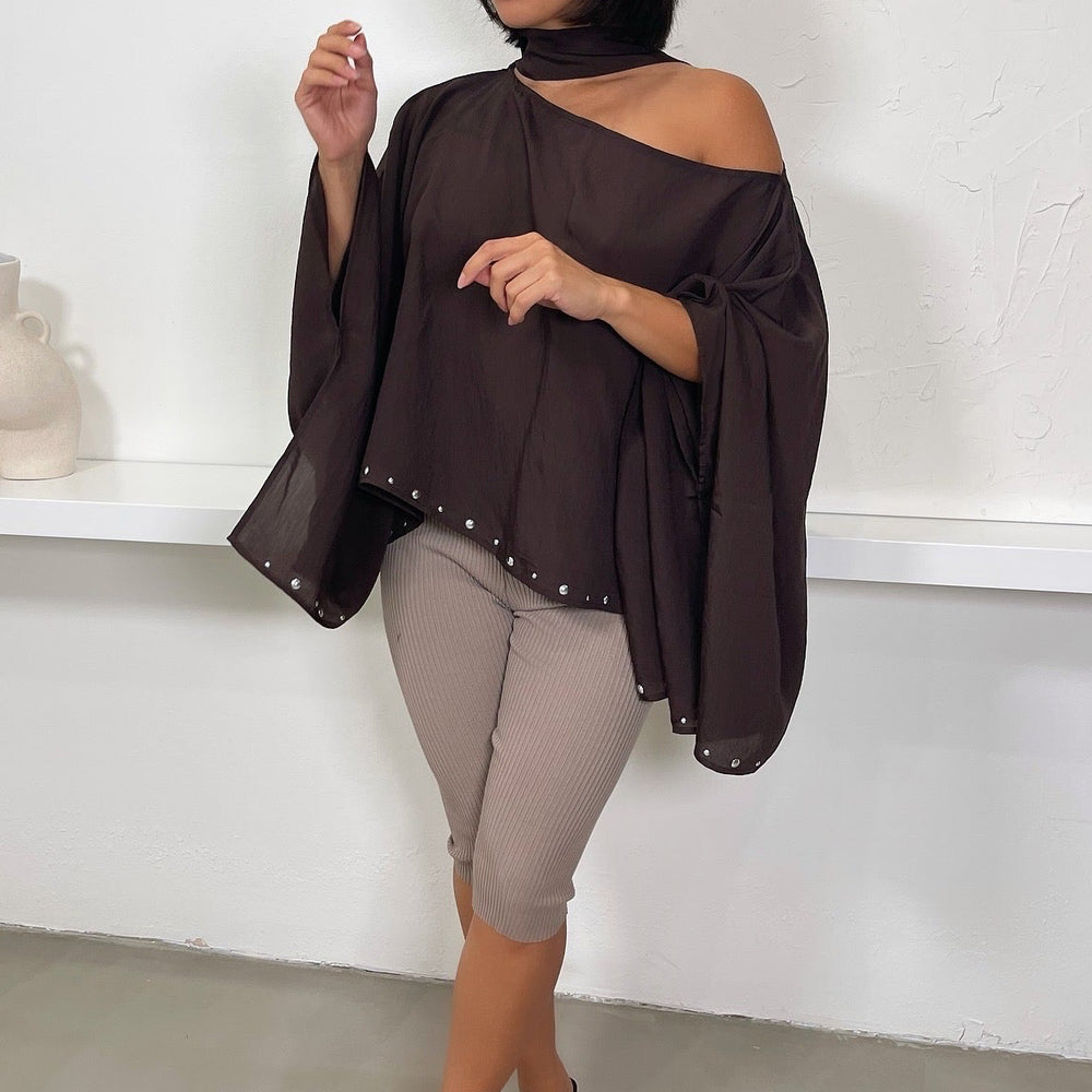 
                      
                        Jamila Off The Shoulder Top - Dark Brown
                      
                    
