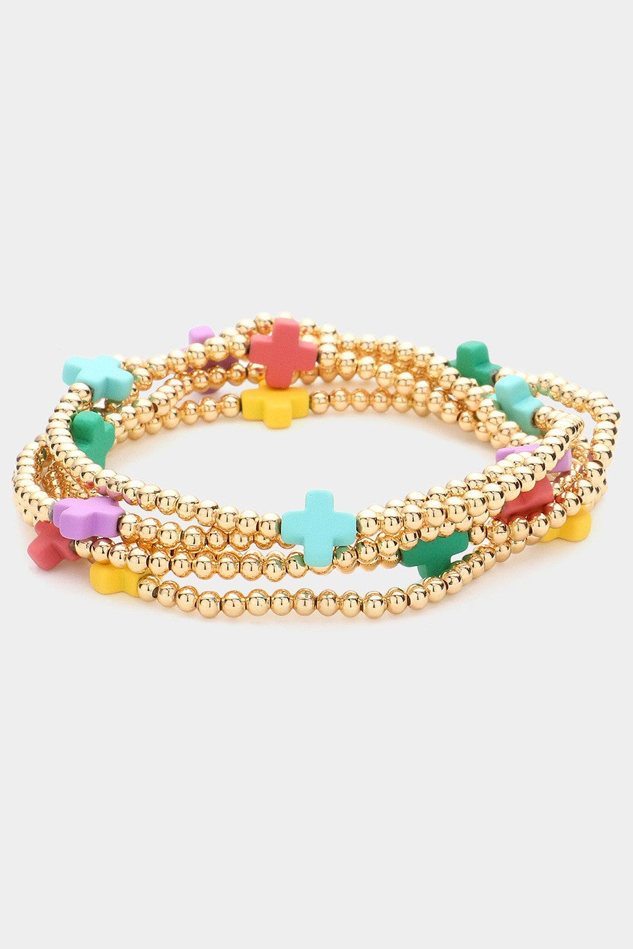 Cross Bracelet Set- Multi