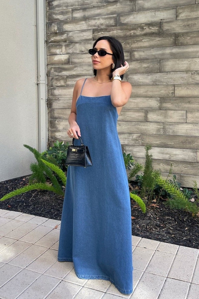 
                      
                        Denim Maxi Dress - Dark Wash
                      
                    