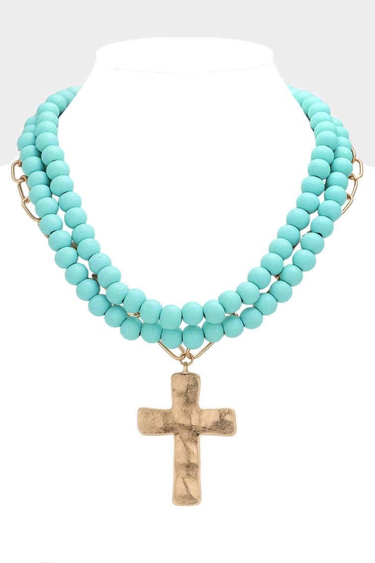 Chunky Layered Cross Necklace
- Turquoise