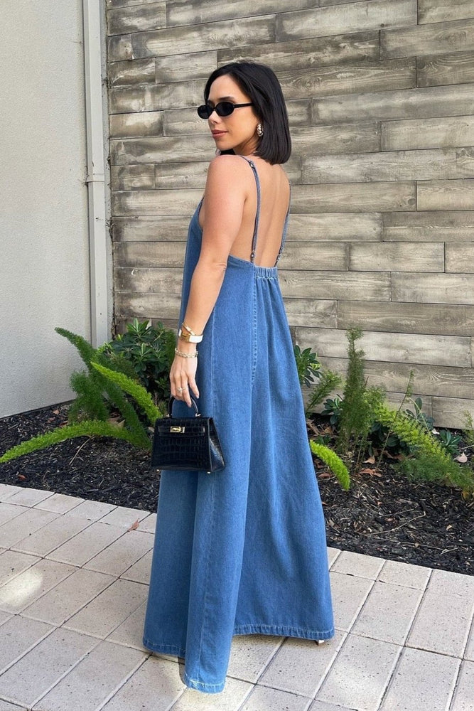 
                      
                        Denim Maxi Dress - Dark Wash
                      
                    