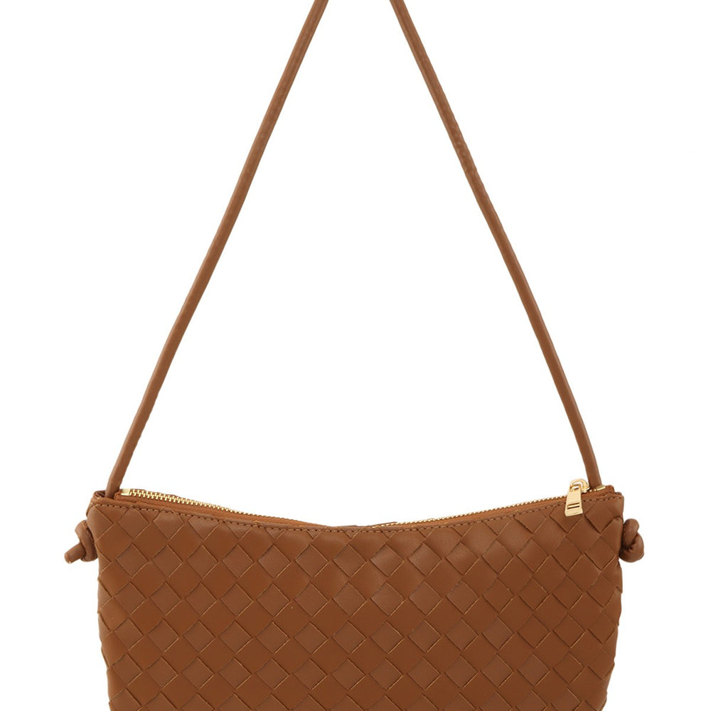 Woven Shoulder Bag - Brown