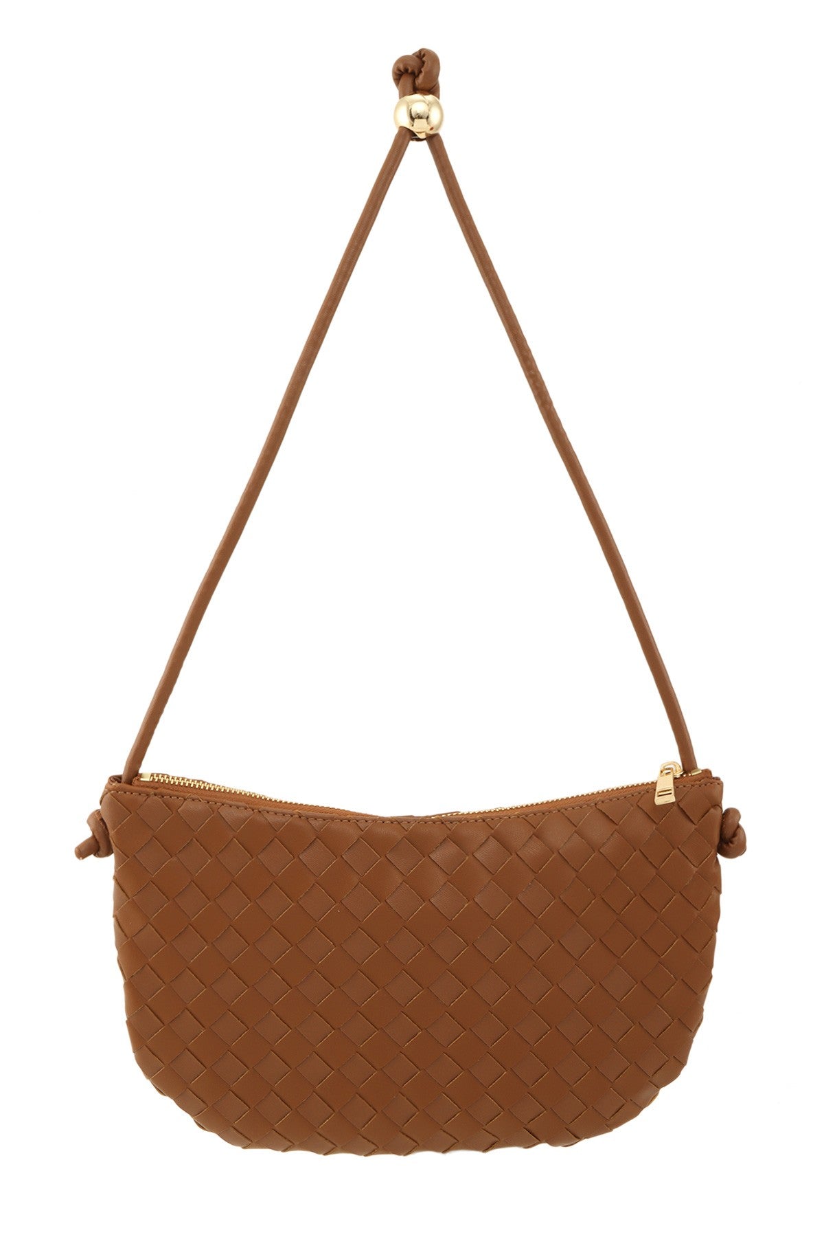 Woven Shoulder Bag - Brown