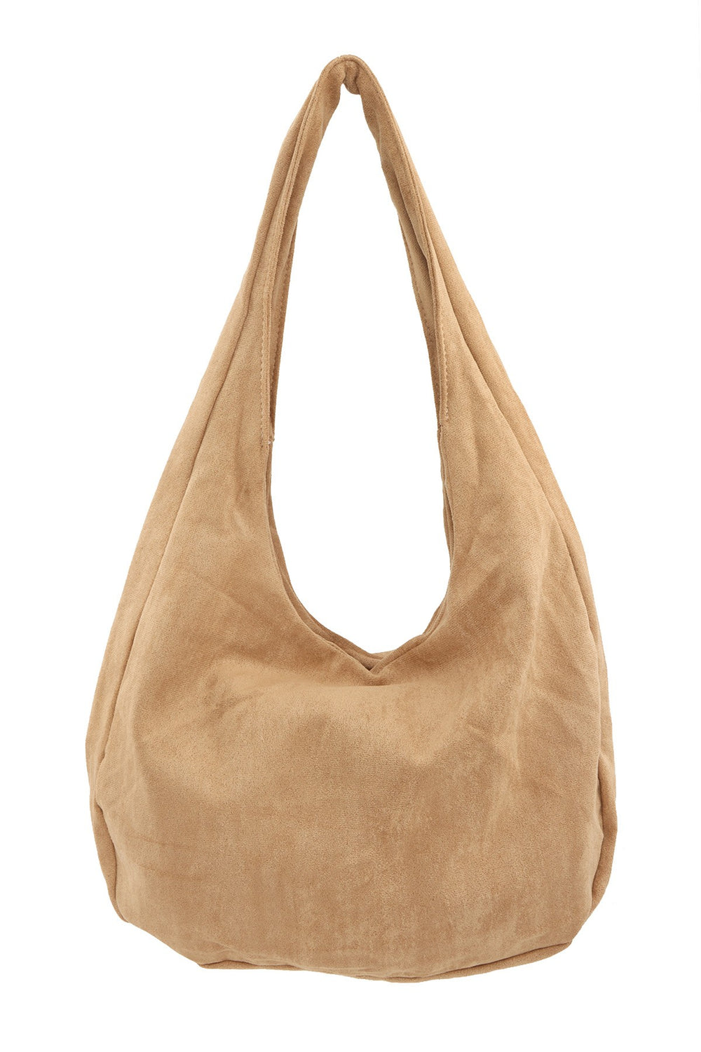 Slouchy Faux Suede Shoulder Bag - Khaki