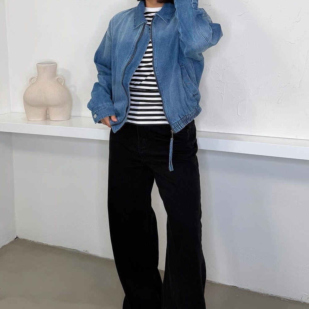 Gwen Bomber Jacket - Denim