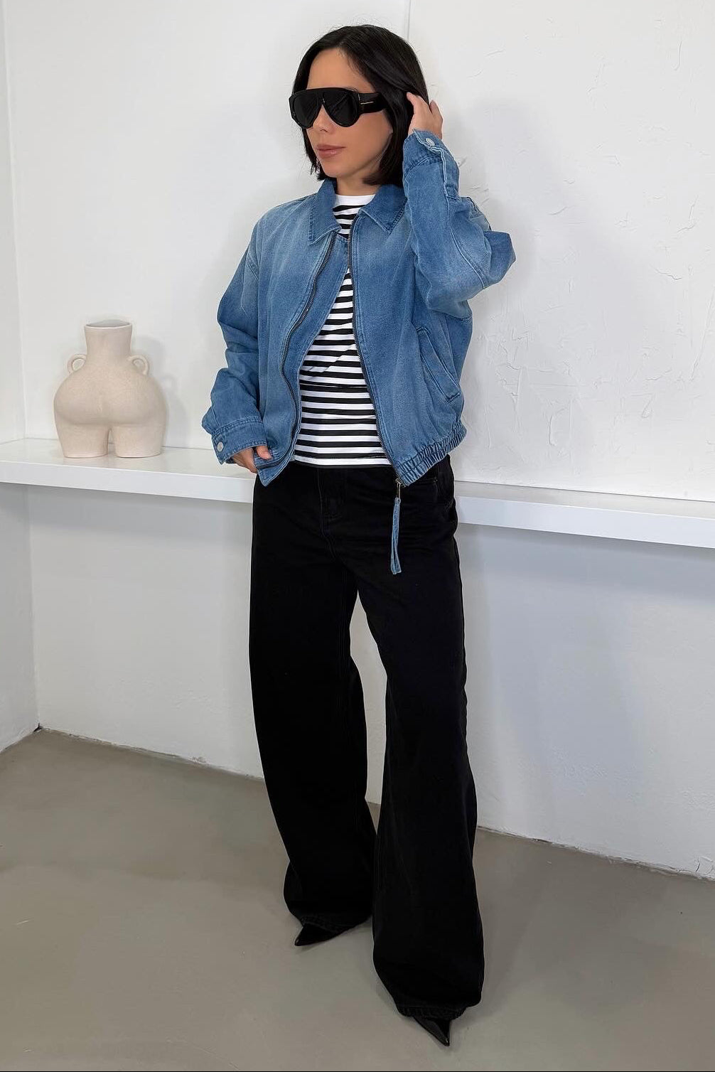 Gwen Bomber Jacket - Denim