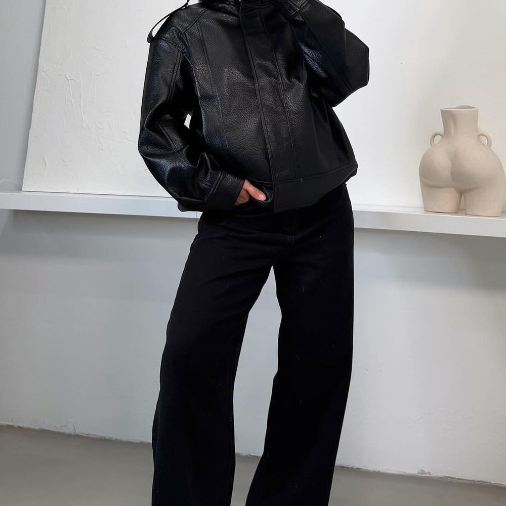 
                      
                        Yael Faux Leather Jacket - Black
                      
                    