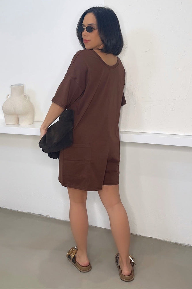 
                      
                        Tia Romper - Brown
                      
                    